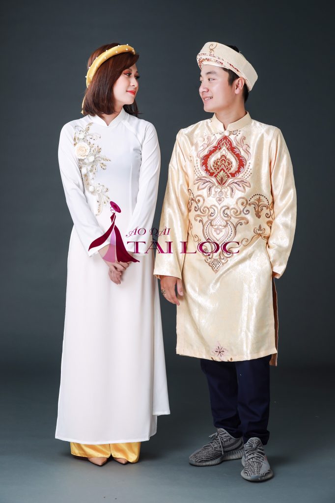 áo dài bưng quả trắng tà dài áo dài bưng quả trắng tà dài