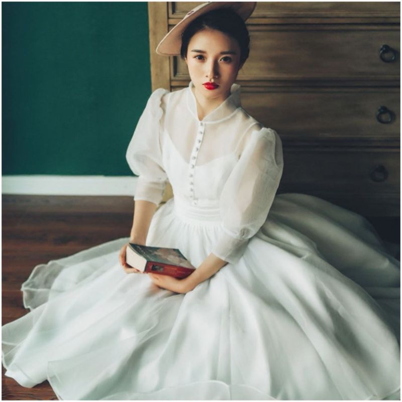 Váy cưới phi trơn đơn giản Hàn quốc  The dress Váy cô dâu Áo váy