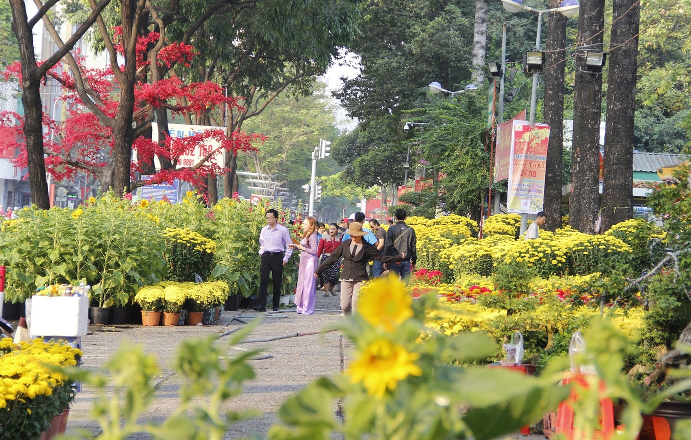 Chợ hoa Tết khu dã ngoại công viên Gia Định