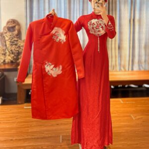 ÁO DÀI CẶP CÔ DÂU CHÚ RỂ ĐL36 (CD-M/CR-L)